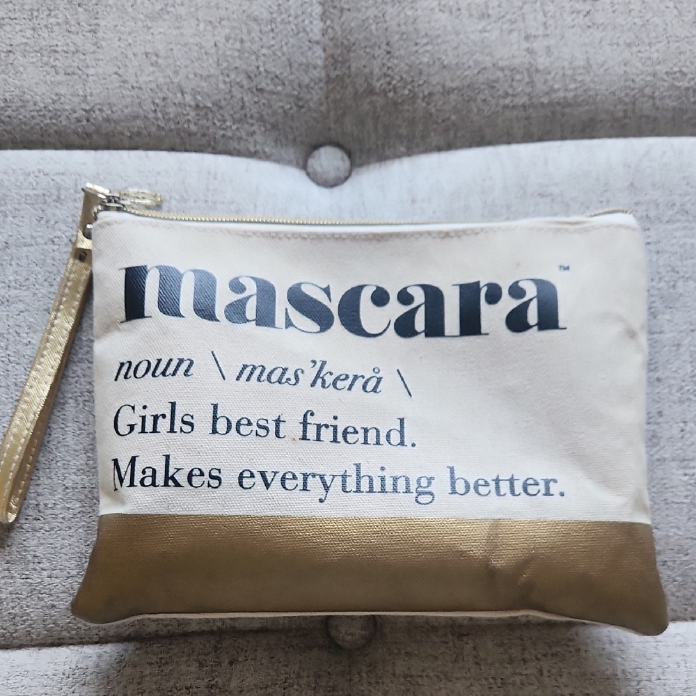 Makeup Pouch Cream And Gold